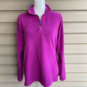 •Eddie Bauer• Fleece Quarter Zip Pullover in Raspberry - Size Large